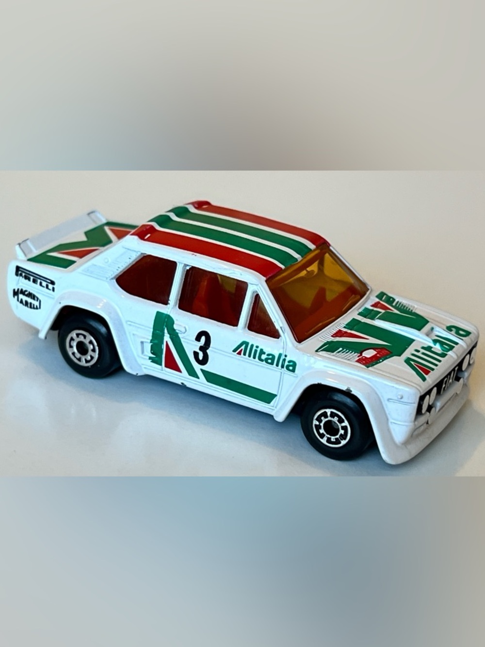 Vintage 1983 Matchbox Fiat Abarth Alitalia Rally Car